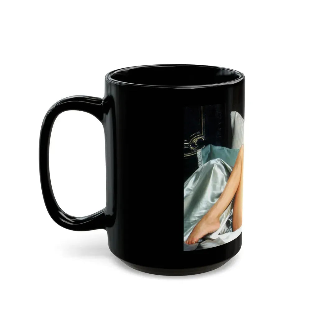 Joan Collins #429 (Vintage Female Icon) Black Coffee Mug - Go Mug Yourself