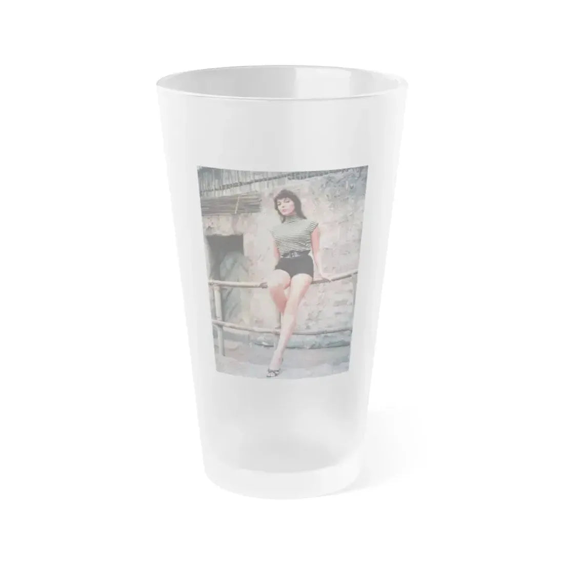 Joan Collins #431 (Vintage Female Icon) Frosted Pint Glass 16oz 16oz Frosted - Go Mug Yourself