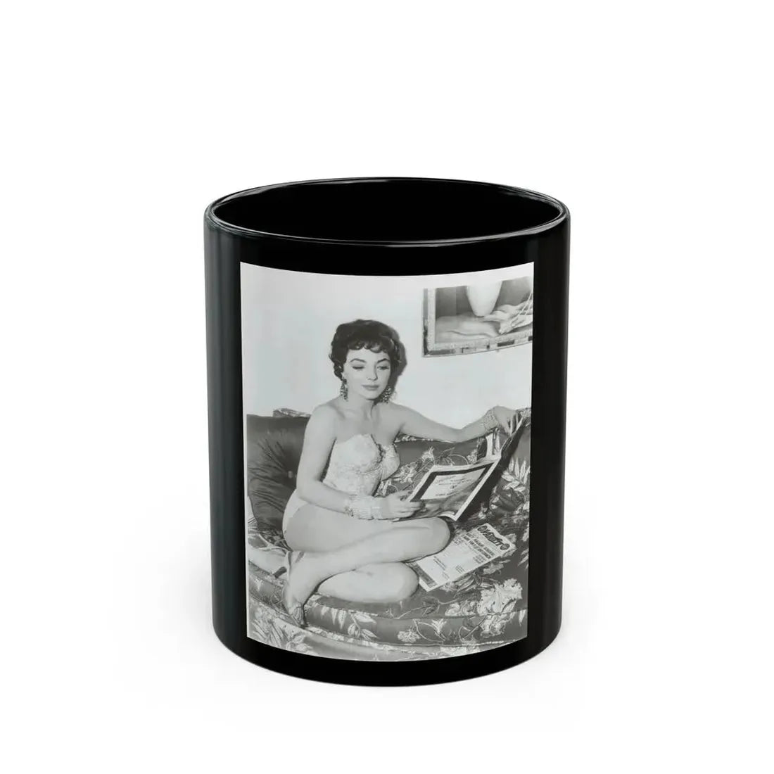 Joan Collins #434 (Vintage Female Icon) Black Coffee Mug 11oz - Go Mug Yourself