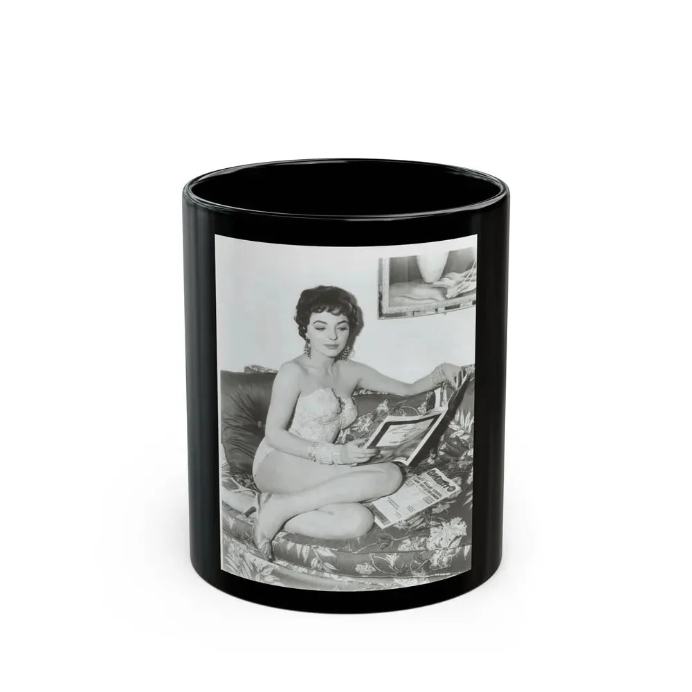 Joan Collins #434 (Vintage Female Icon) Black Coffee Mug 11oz - Go Mug Yourself