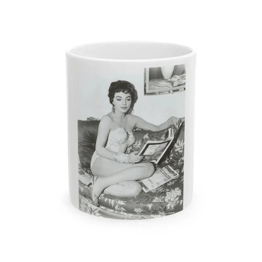 Joan Collins #434 (Vintage Female Icon) White Coffee Mug 11oz - Go Mug Yourself