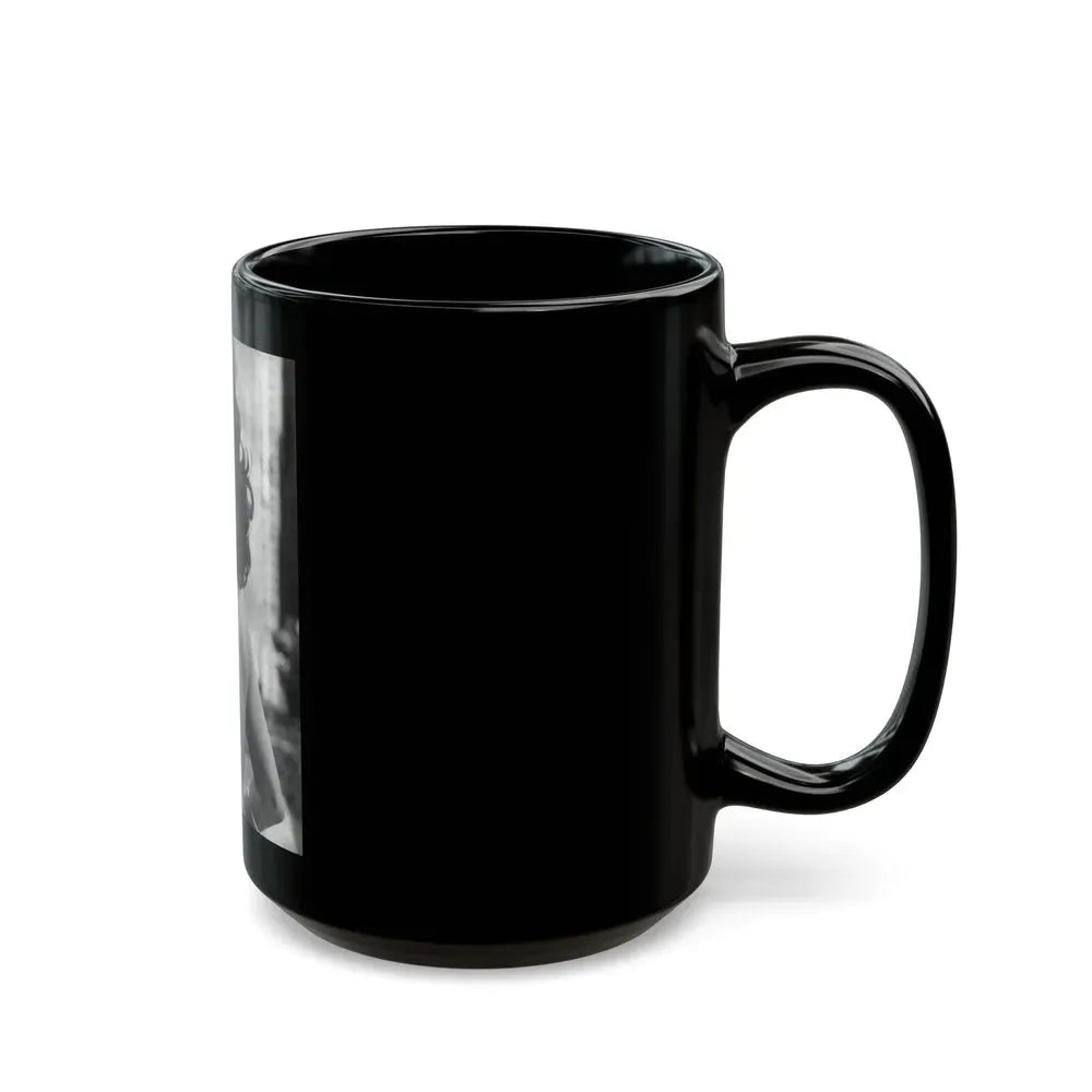 Joan Collins #435 - Topless (Vintage Female Icon) Black Coffee Mug - Go Mug Yourself