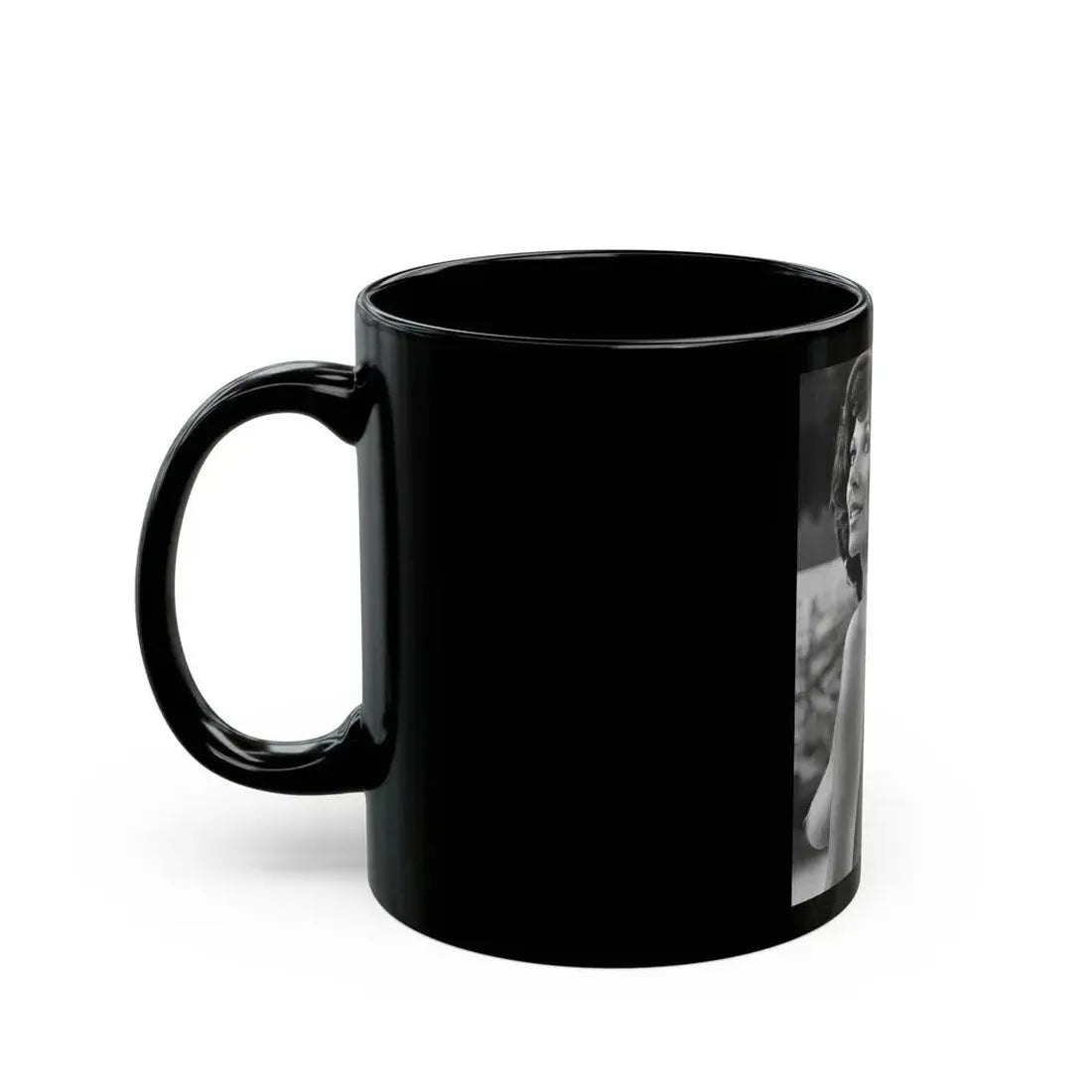 Joan Collins #435 - Topless (Vintage Female Icon) Black Coffee Mug - Go Mug Yourself