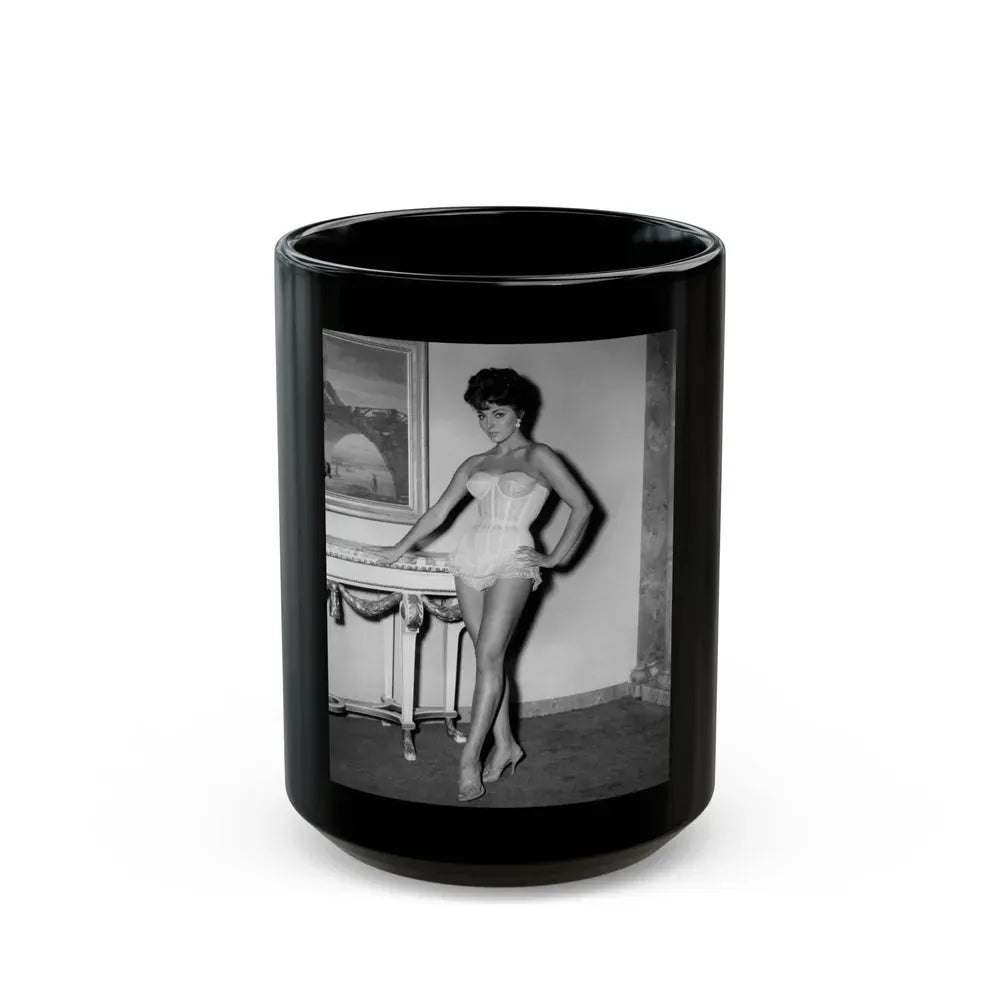 Joan Collins #436 (Vintage Female Icon) Black Coffee Mug 15oz - Go Mug Yourself