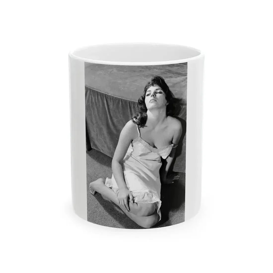 Joan Collins #439 (Vintage Female Icon) White Coffee Mug 11oz - Go Mug Yourself
