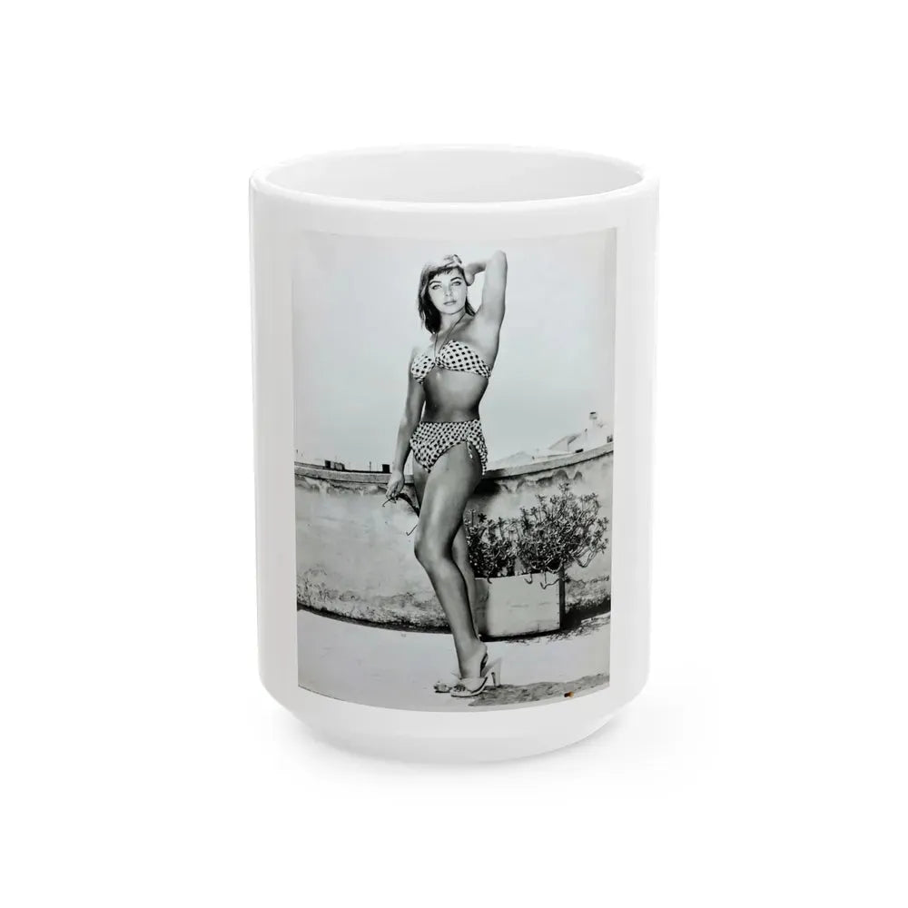 Joan Collins #440 1 (Vintage Female Icon) White Coffee Mug 15oz - Go Mug Yourself