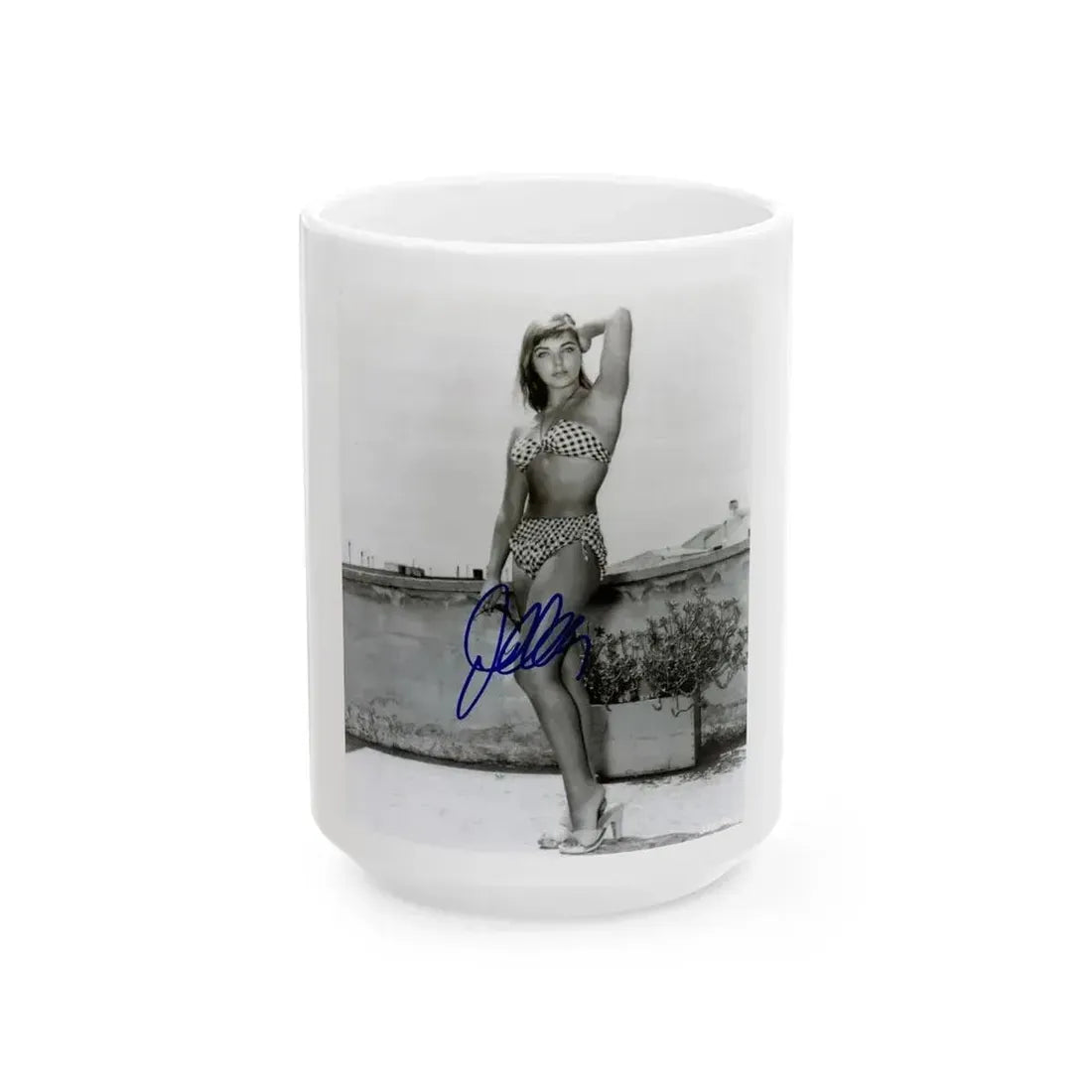 Joan Collins #440 (Vintage Female Icon) White Coffee Mug 15oz - Go Mug Yourself