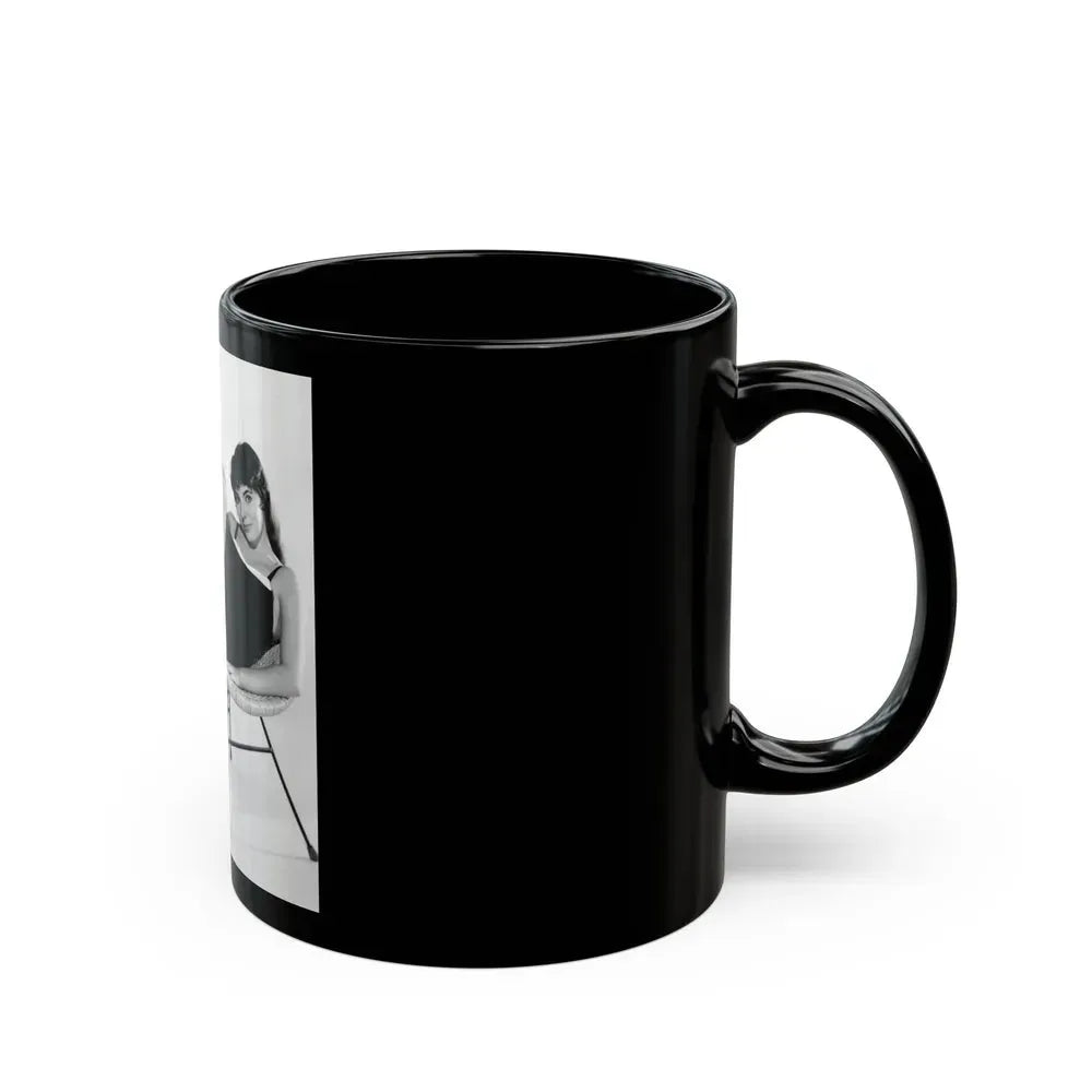Joan Collins #441 (Vintage Female Icon) Black Coffee Mug - Go Mug Yourself