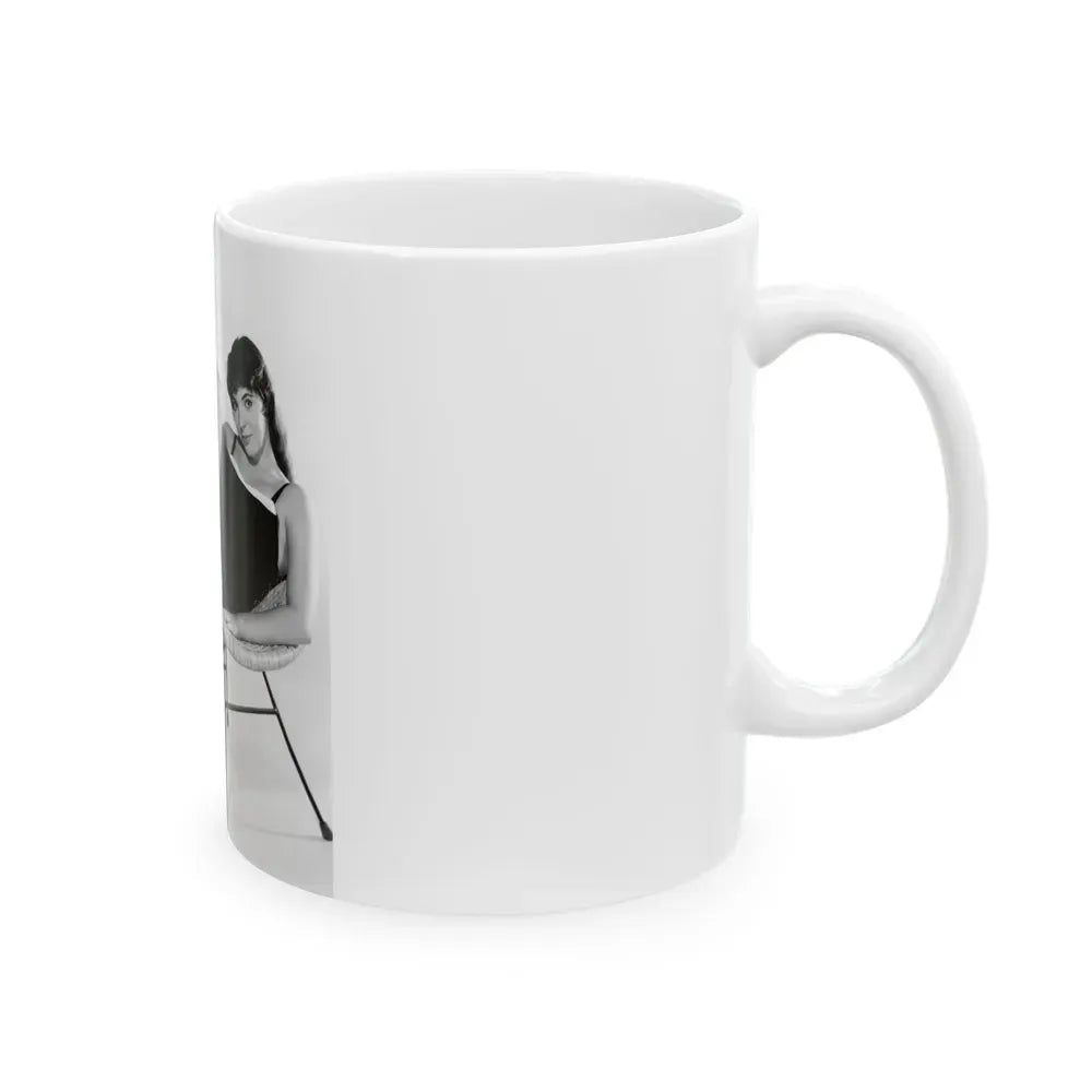 Joan Collins #441 (Vintage Female Icon) White Coffee Mug - Go Mug Yourself