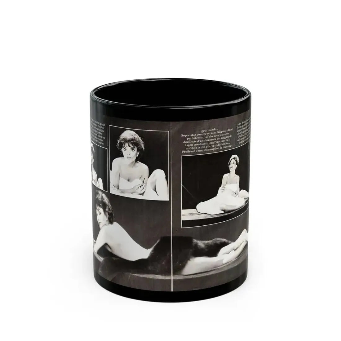 Joan Collins #447 (Vintage Female Icon) Black Coffee Mug 11oz - Go Mug Yourself