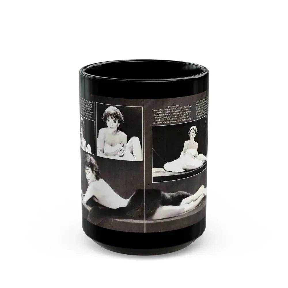 Joan Collins #447 (Vintage Female Icon) Black Coffee Mug 15oz - Go Mug Yourself
