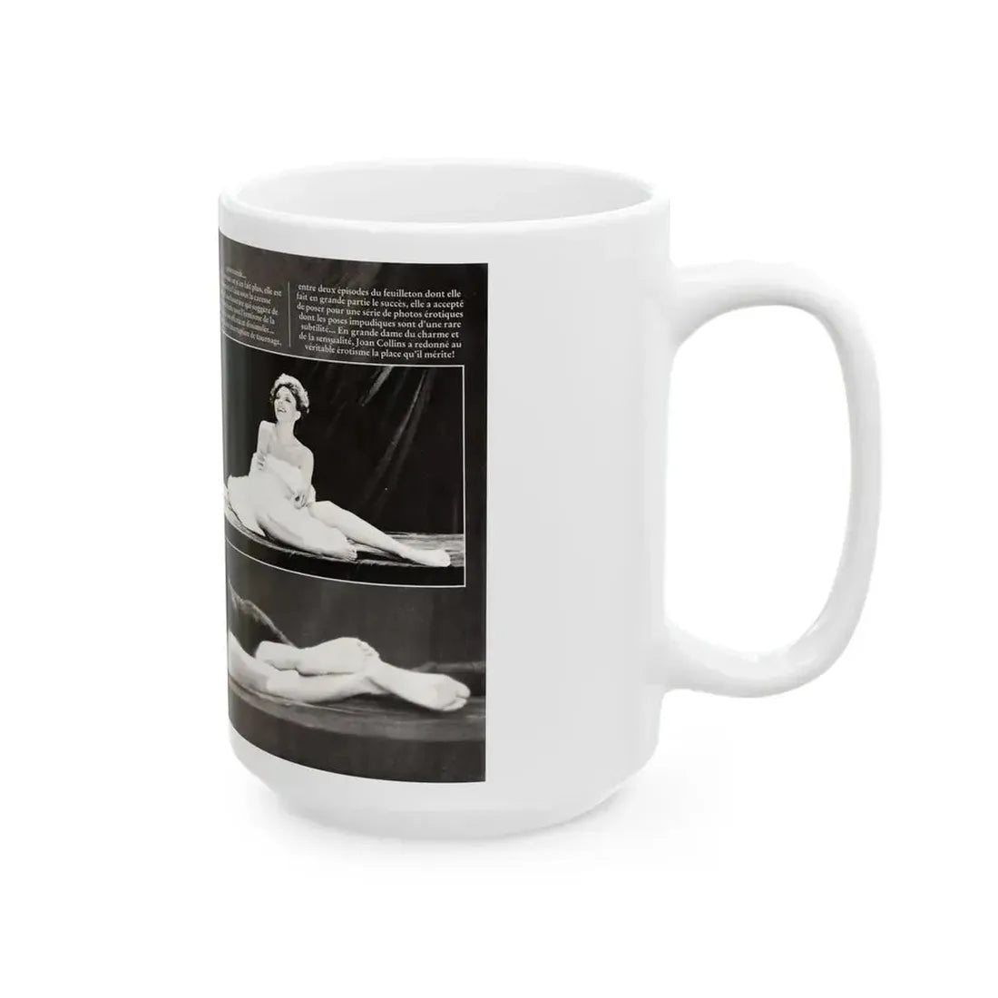 Joan Collins #447 (Vintage Female Icon) White Coffee Mug - Go Mug Yourself