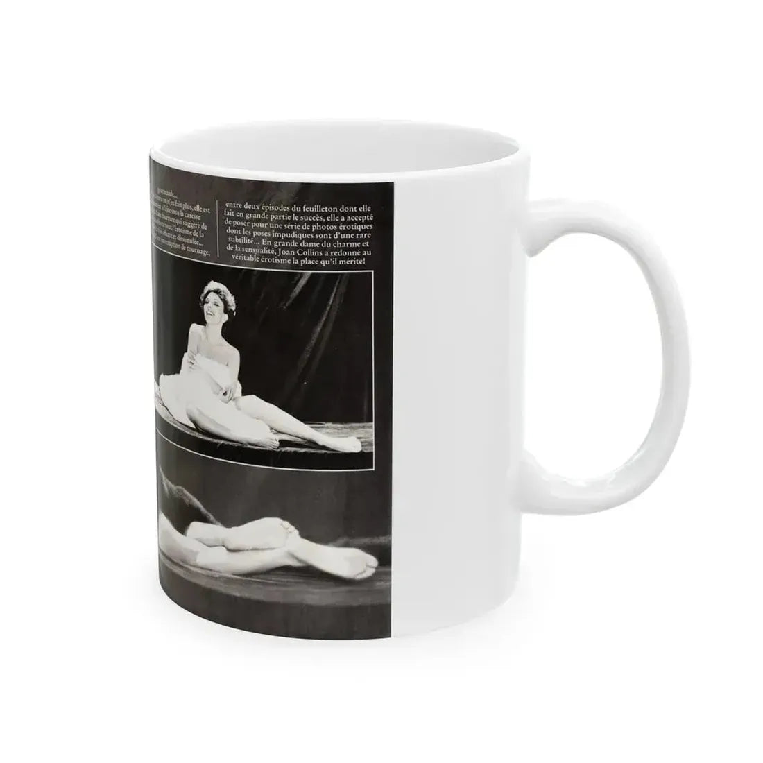 Joan Collins #447 (Vintage Female Icon) White Coffee Mug - Go Mug Yourself