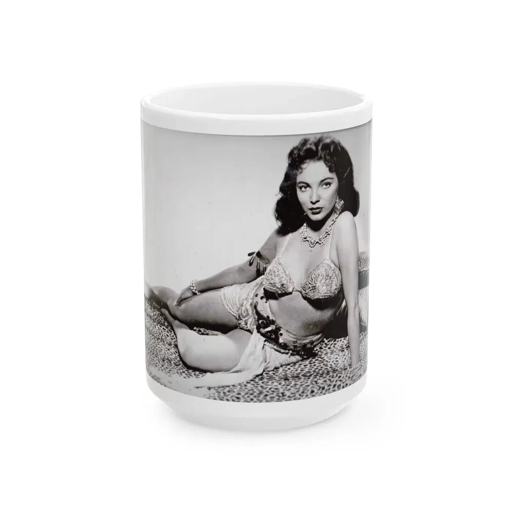 Joan Collins #448 (Vintage Female Icon) White Coffee Mug 15oz - Go Mug Yourself