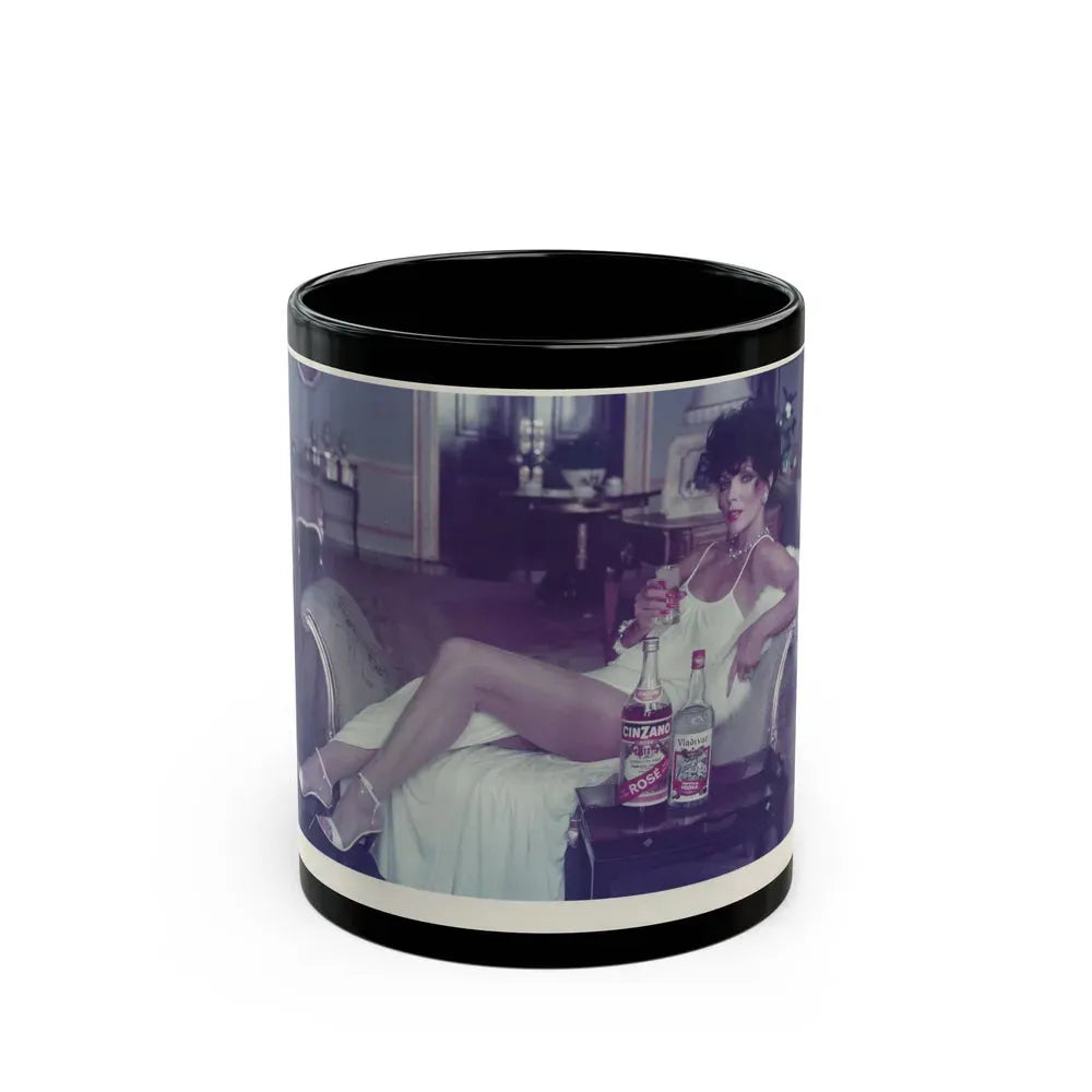 Joan Collins #450 (Vintage Female Icon) Black Coffee Mug 11oz - Go Mug Yourself