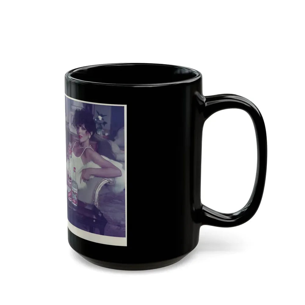 Joan Collins #450 (Vintage Female Icon) Black Coffee Mug - Go Mug Yourself
