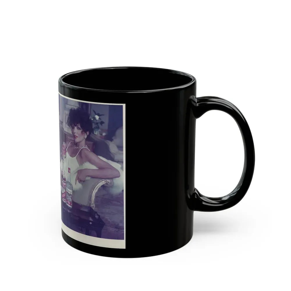 Joan Collins #450 (Vintage Female Icon) Black Coffee Mug - Go Mug Yourself