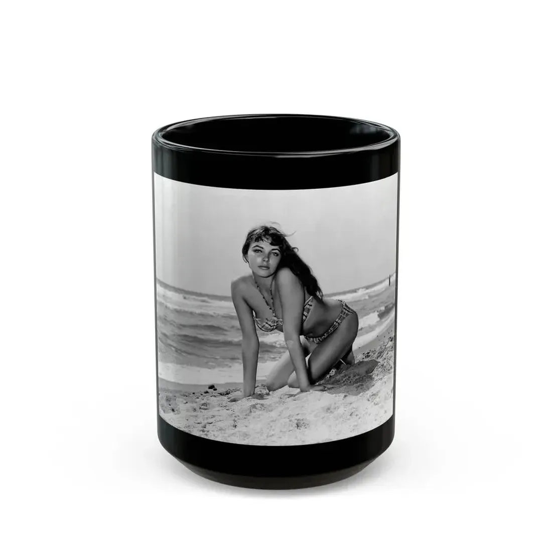 Joan Collins #452 (Vintage Female Icon) Black Coffee Mug 15oz - Go Mug Yourself