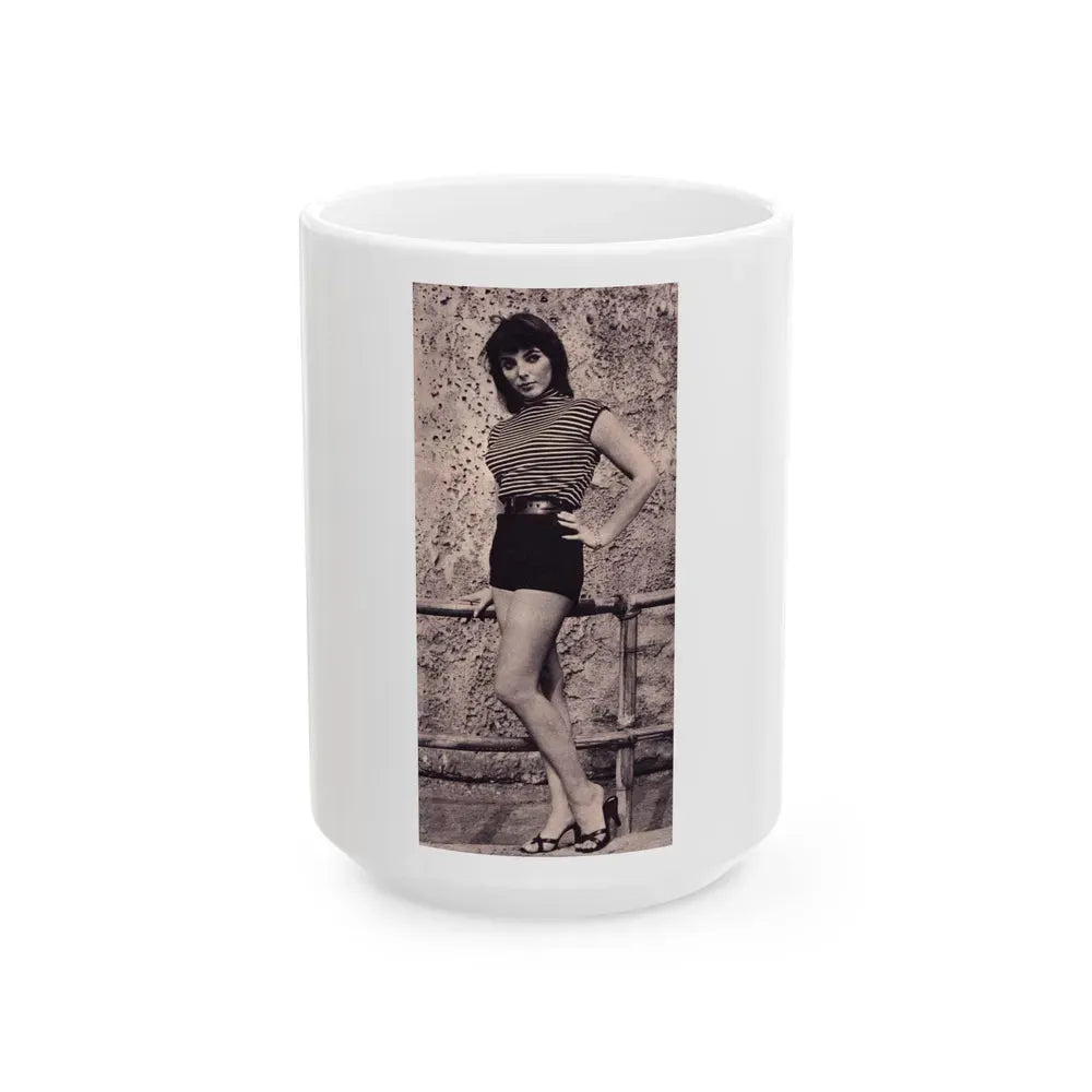 Joan Collins #455 (Vintage Female Icon) White Coffee Mug 15oz - Go Mug Yourself