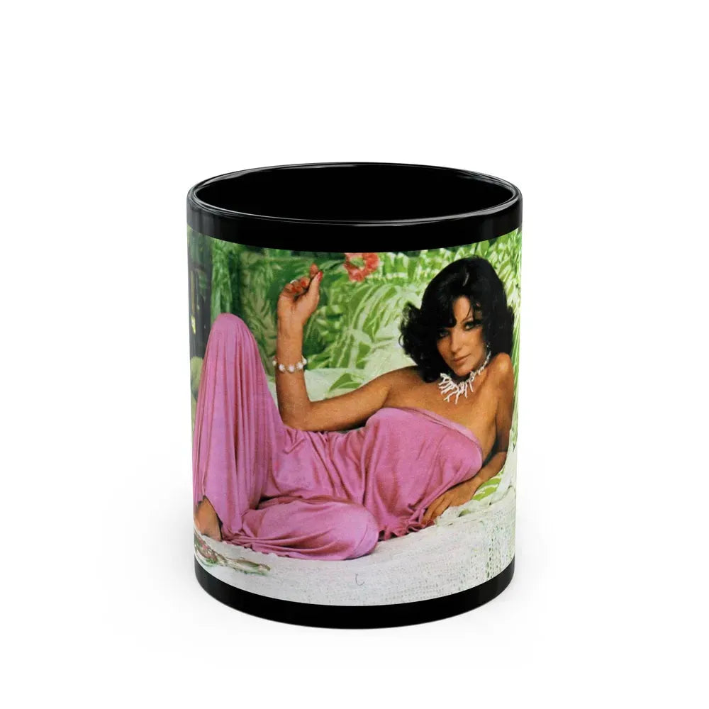 Joan Collins #457 (Vintage Female Icon) Black Coffee Mug 11oz - Go Mug Yourself