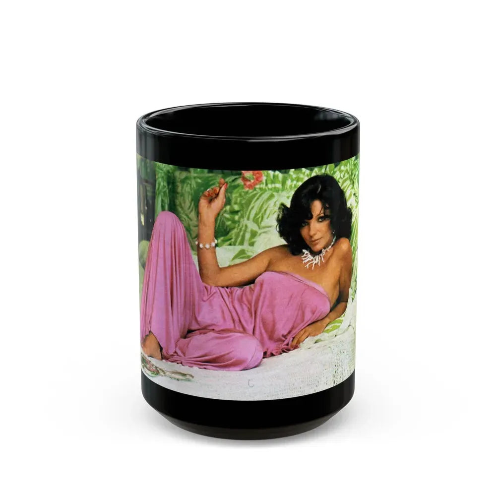 Joan Collins #457 (Vintage Female Icon) Black Coffee Mug 15oz - Go Mug Yourself