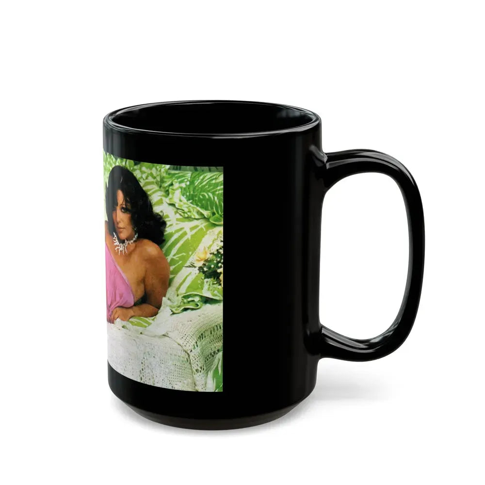 Joan Collins #457 (Vintage Female Icon) Black Coffee Mug - Go Mug Yourself