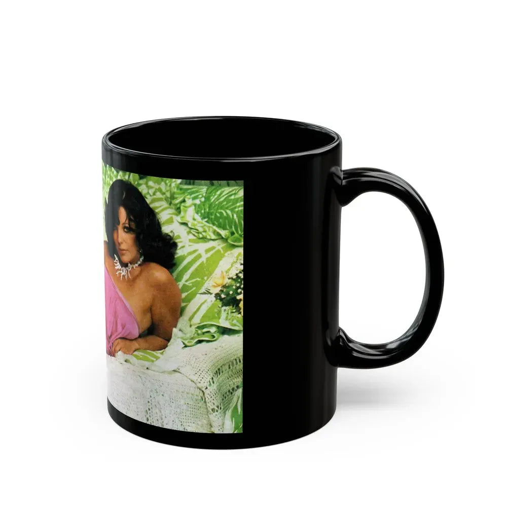 Joan Collins #457 (Vintage Female Icon) Black Coffee Mug - Go Mug Yourself