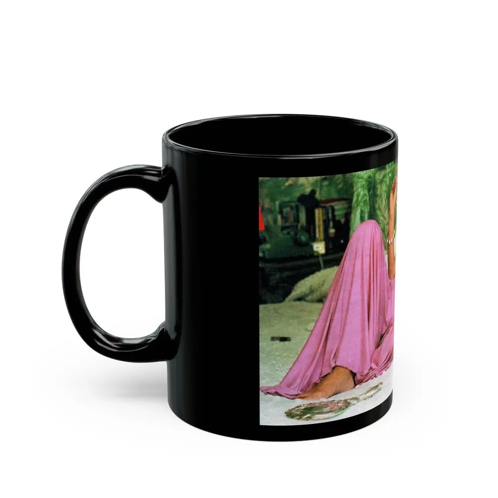 Joan Collins #457 (Vintage Female Icon) Black Coffee Mug - Go Mug Yourself