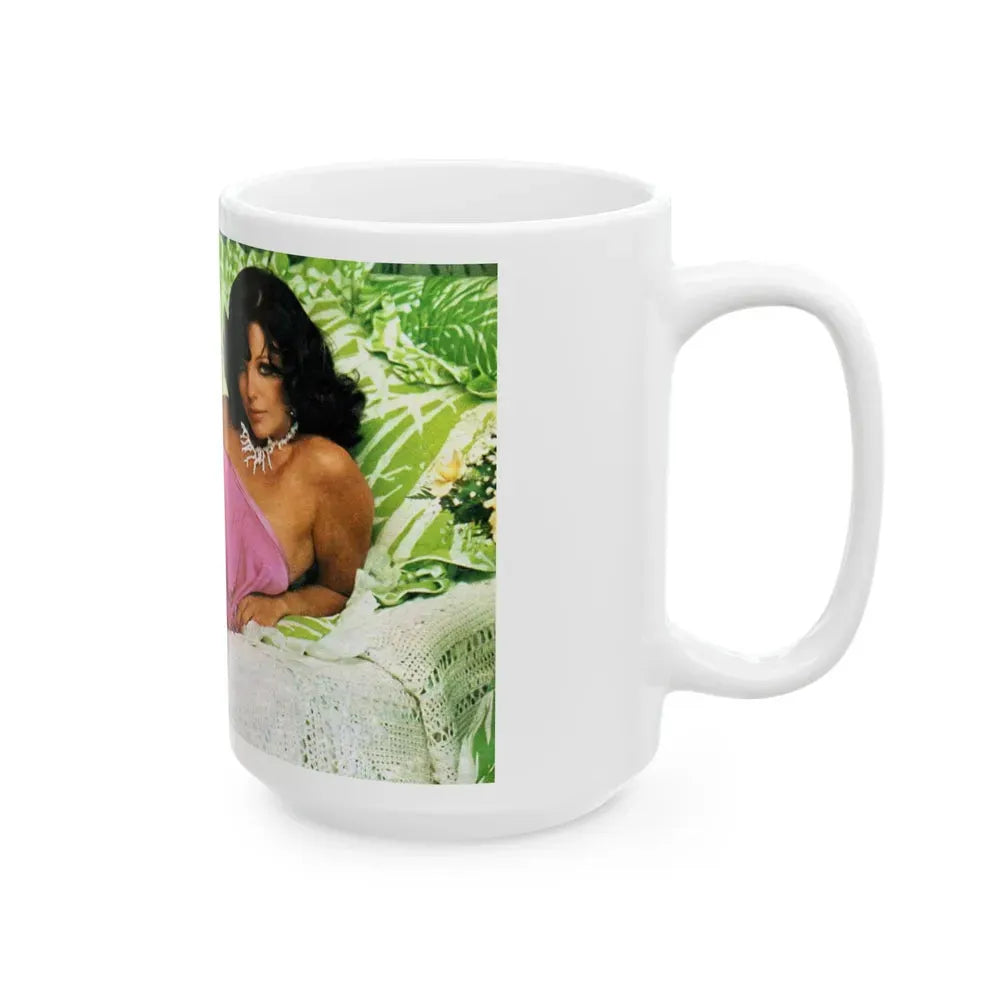 Joan Collins #457 (Vintage Female Icon) White Coffee Mug - Go Mug Yourself