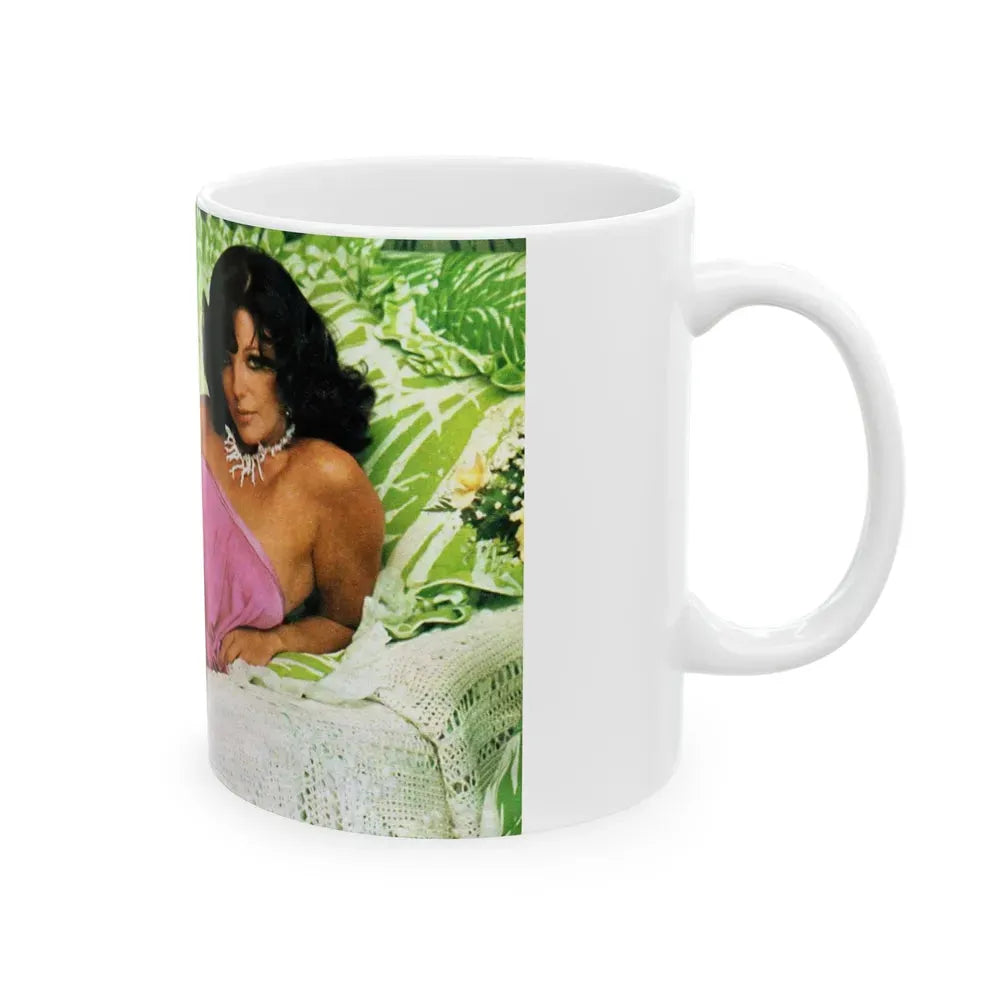 Joan Collins #457 (Vintage Female Icon) White Coffee Mug - Go Mug Yourself