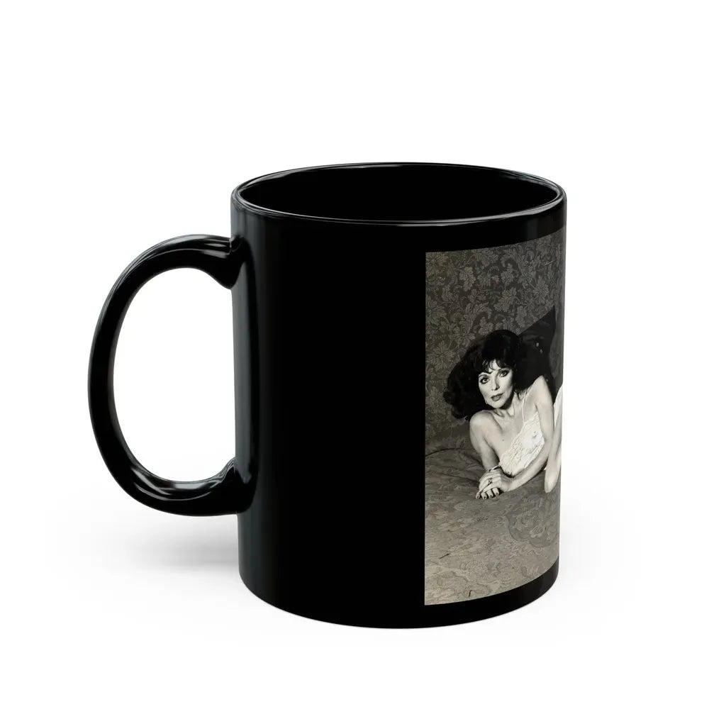 Joan Collins #459 (Vintage Female Icon) Black Coffee Mug - Go Mug Yourself