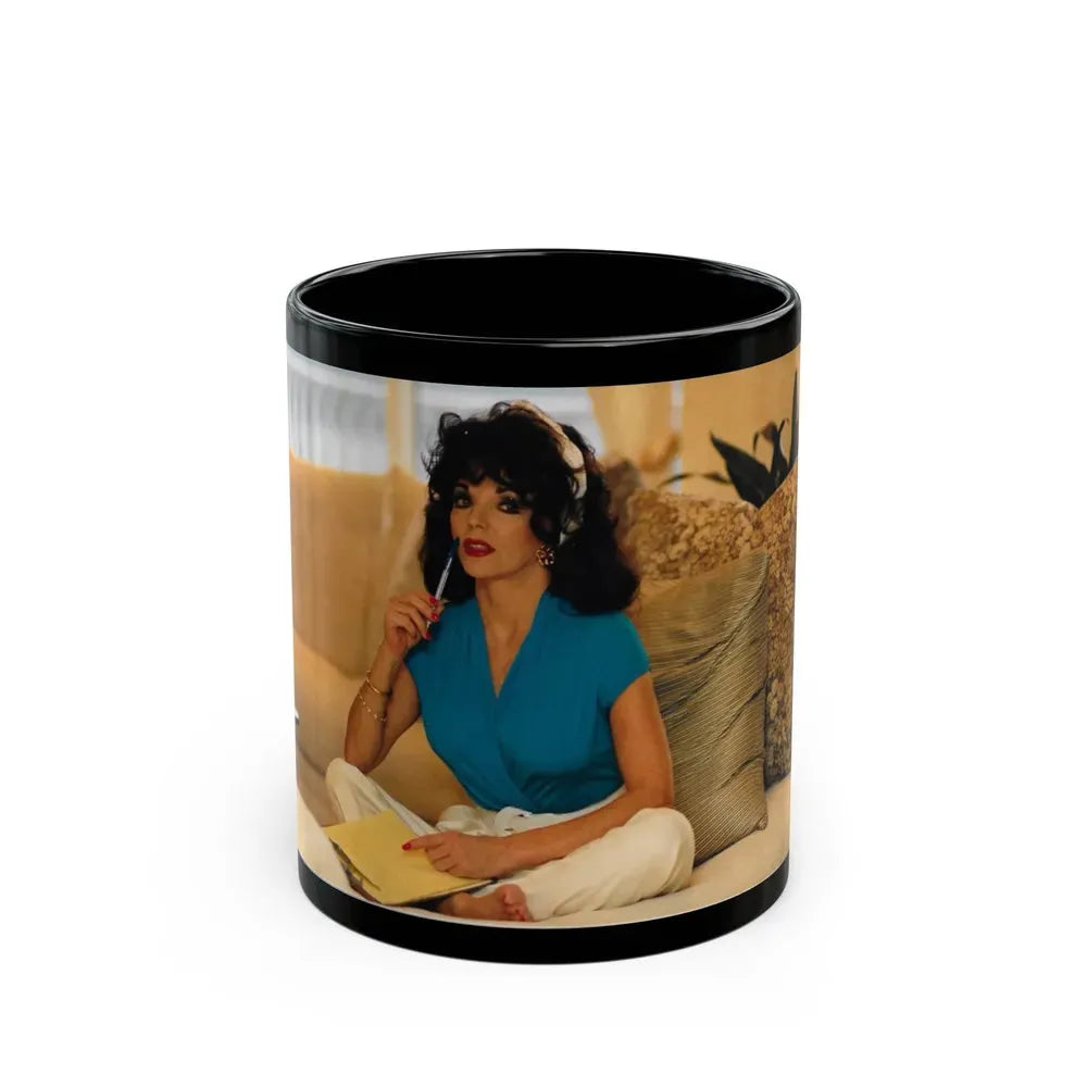 Joan Collins #462 (Vintage Female Icon) Black Coffee Mug 11oz - Go Mug Yourself