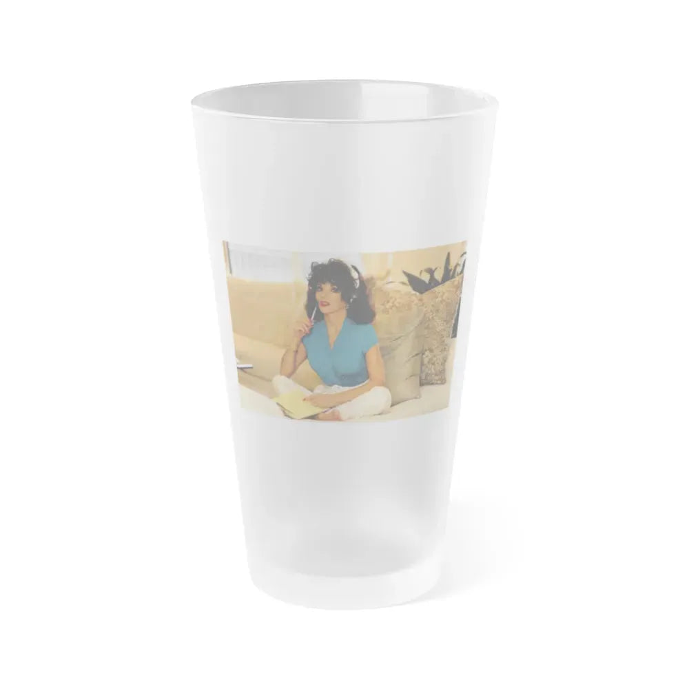 Joan Collins #462 (Vintage Female Icon) Frosted Pint Glass 16oz 16oz Frosted - Go Mug Yourself