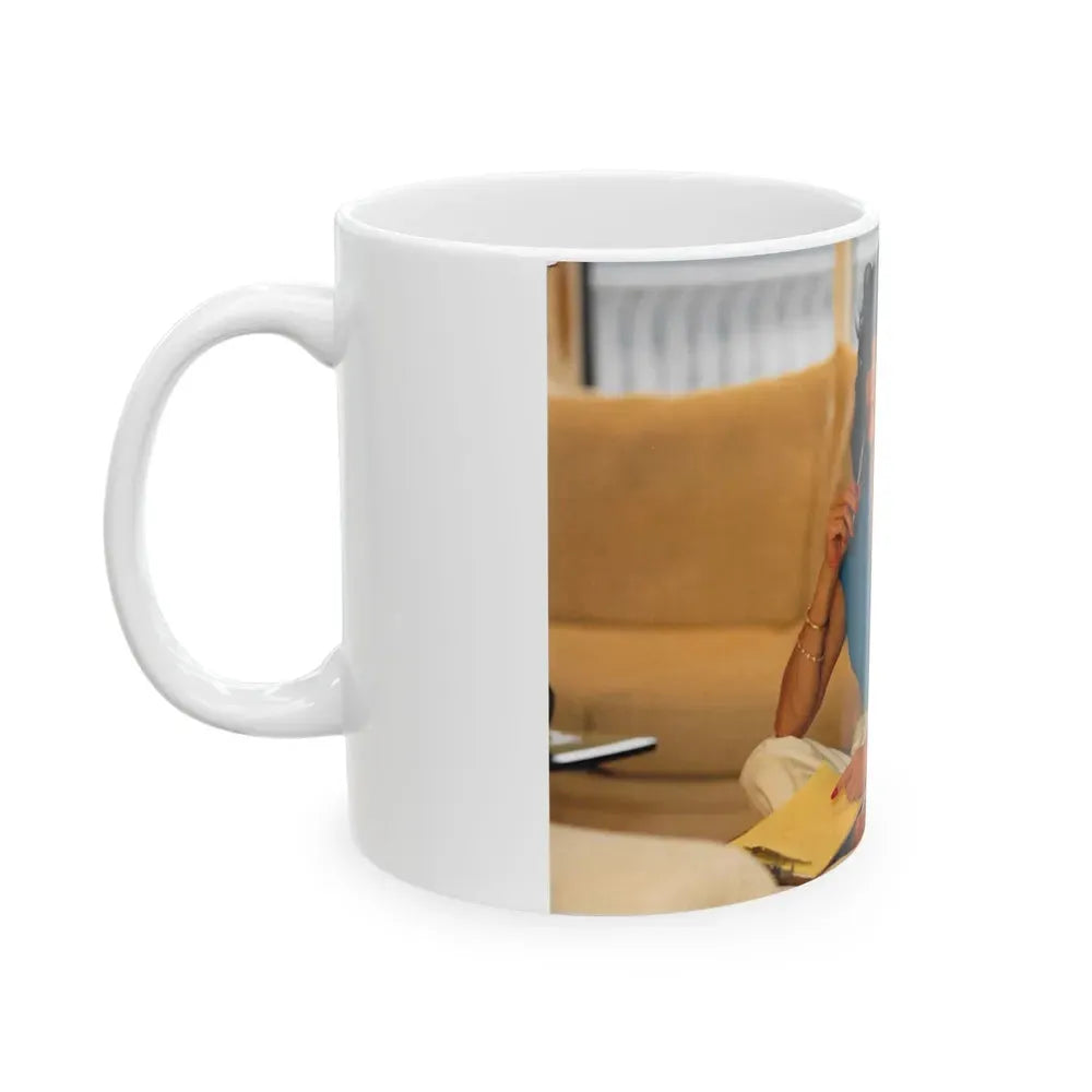 Joan Collins #462 (Vintage Female Icon) White Coffee Mug - Go Mug Yourself
