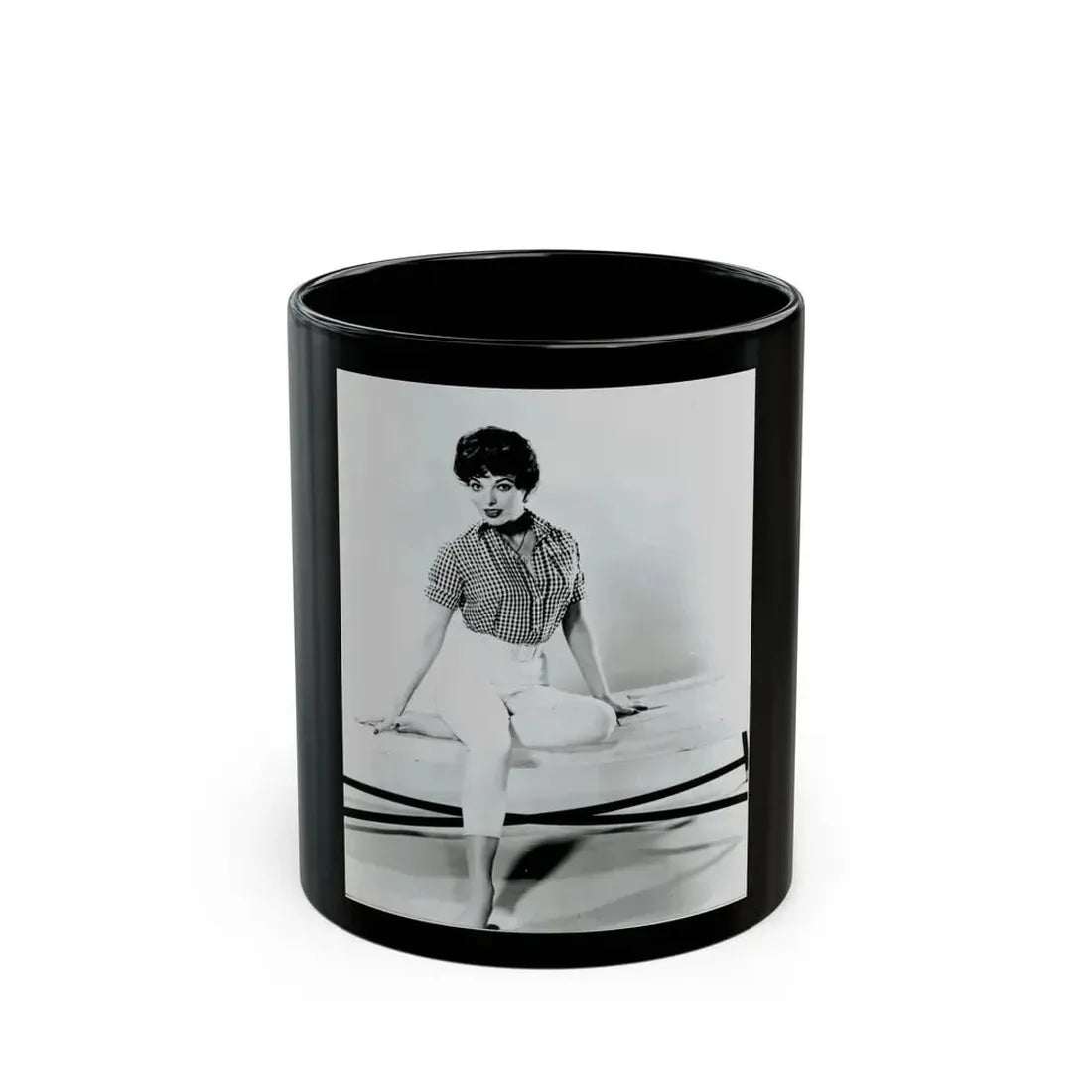 Joan Collins #463 (Vintage Female Icon) Black Coffee Mug 11oz - Go Mug Yourself