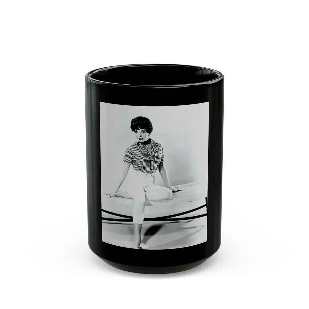 Joan Collins #463 (Vintage Female Icon) Black Coffee Mug 15oz - Go Mug Yourself