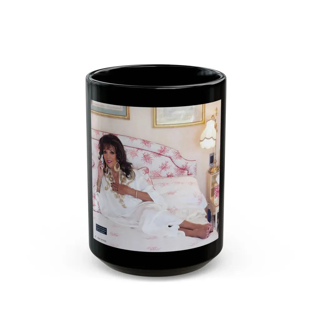 Joan Collins #467 (Vintage Female Icon) Black Coffee Mug 15oz - Go Mug Yourself