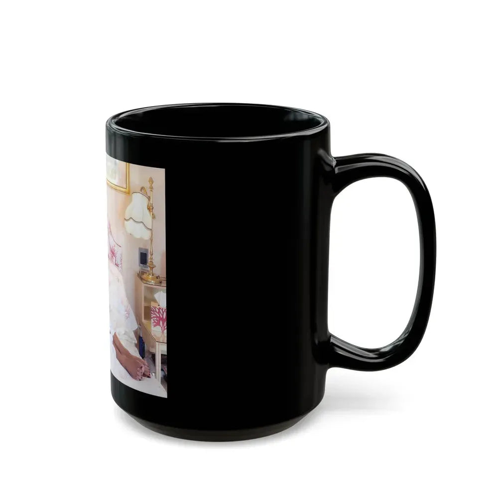 Joan Collins #467 (Vintage Female Icon) Black Coffee Mug - Go Mug Yourself