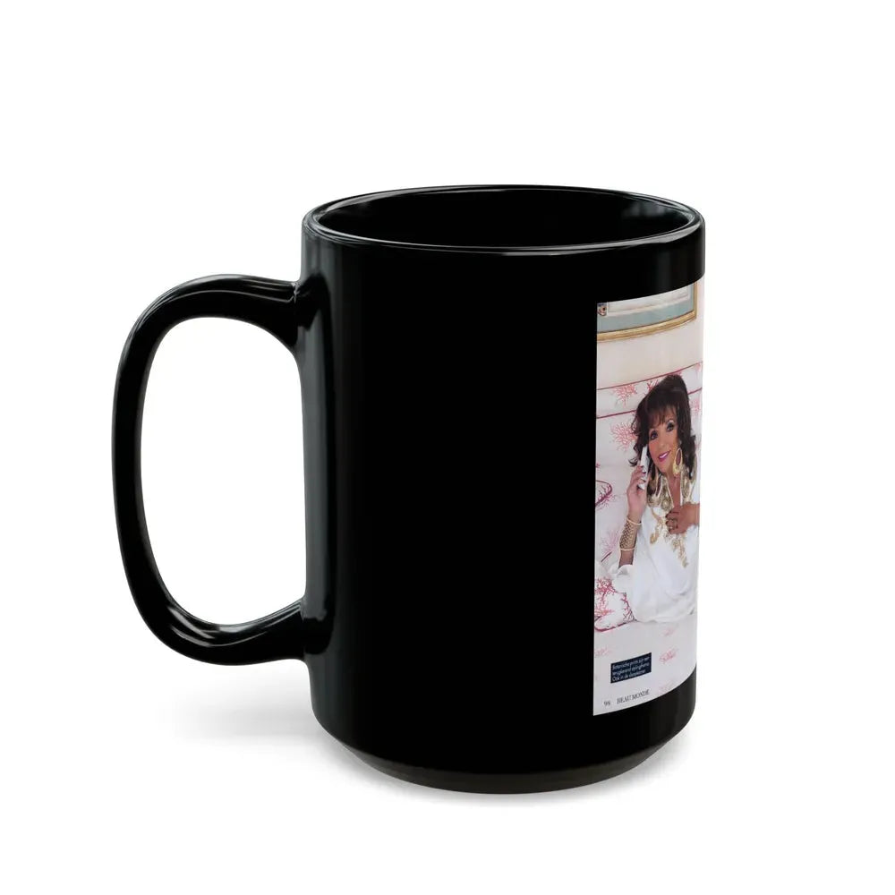 Joan Collins #467 (Vintage Female Icon) Black Coffee Mug - Go Mug Yourself