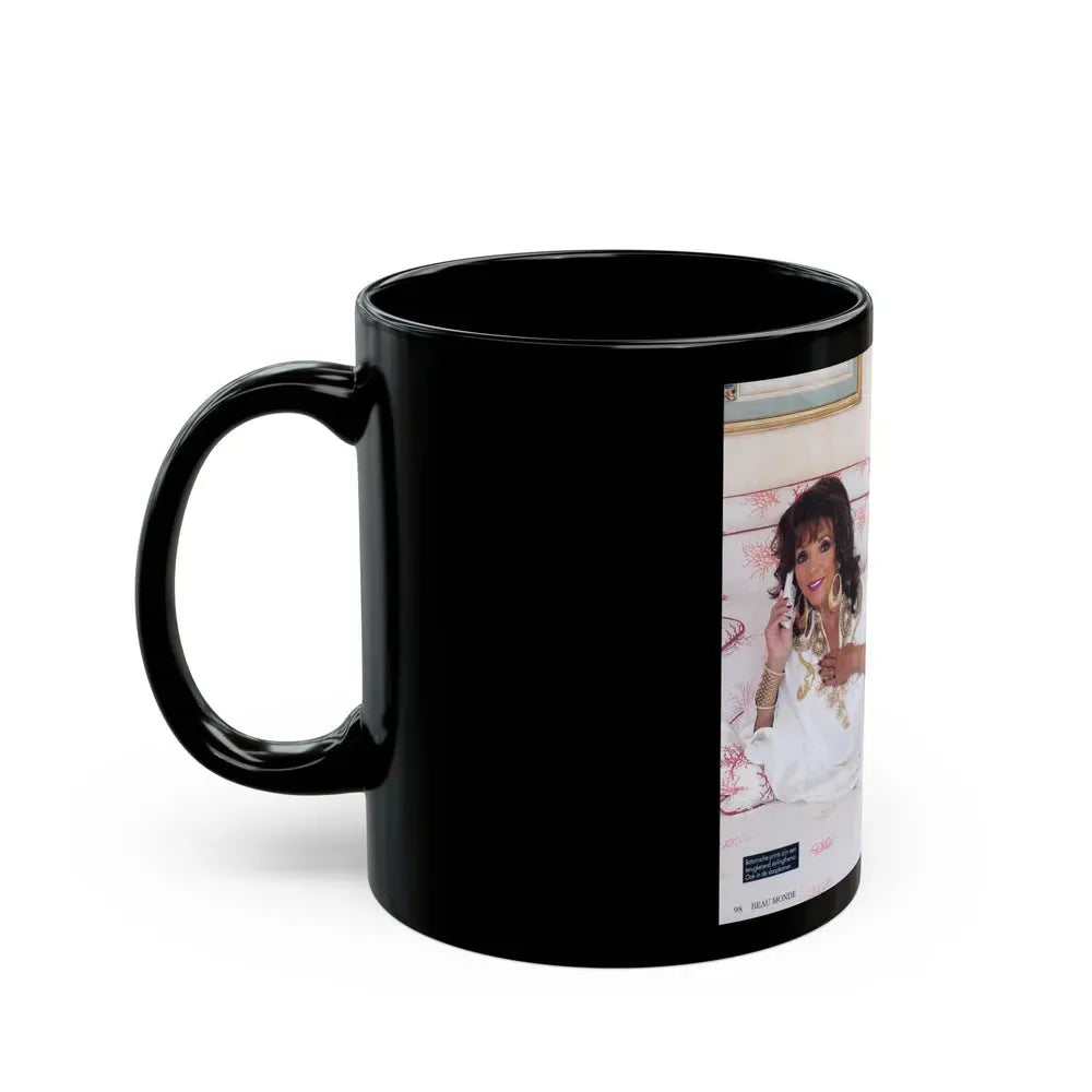 Joan Collins #467 (Vintage Female Icon) Black Coffee Mug - Go Mug Yourself