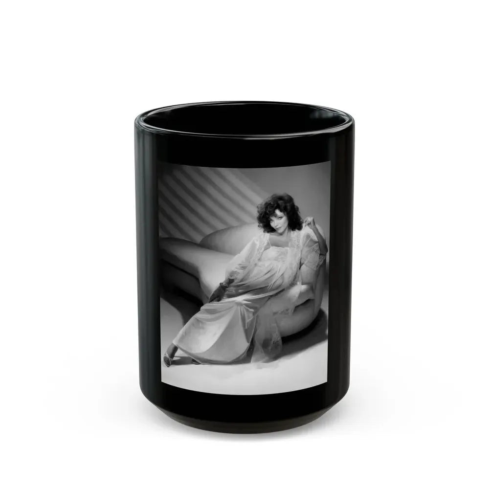 Joan Collins #470 (Vintage Female Icon) Black Coffee Mug 15oz - Go Mug Yourself