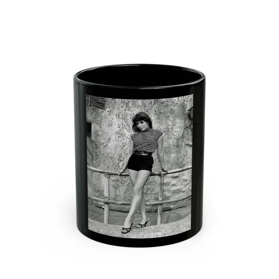 Joan Collins #471 (Vintage Female Icon) Black Coffee Mug 11oz - Go Mug Yourself