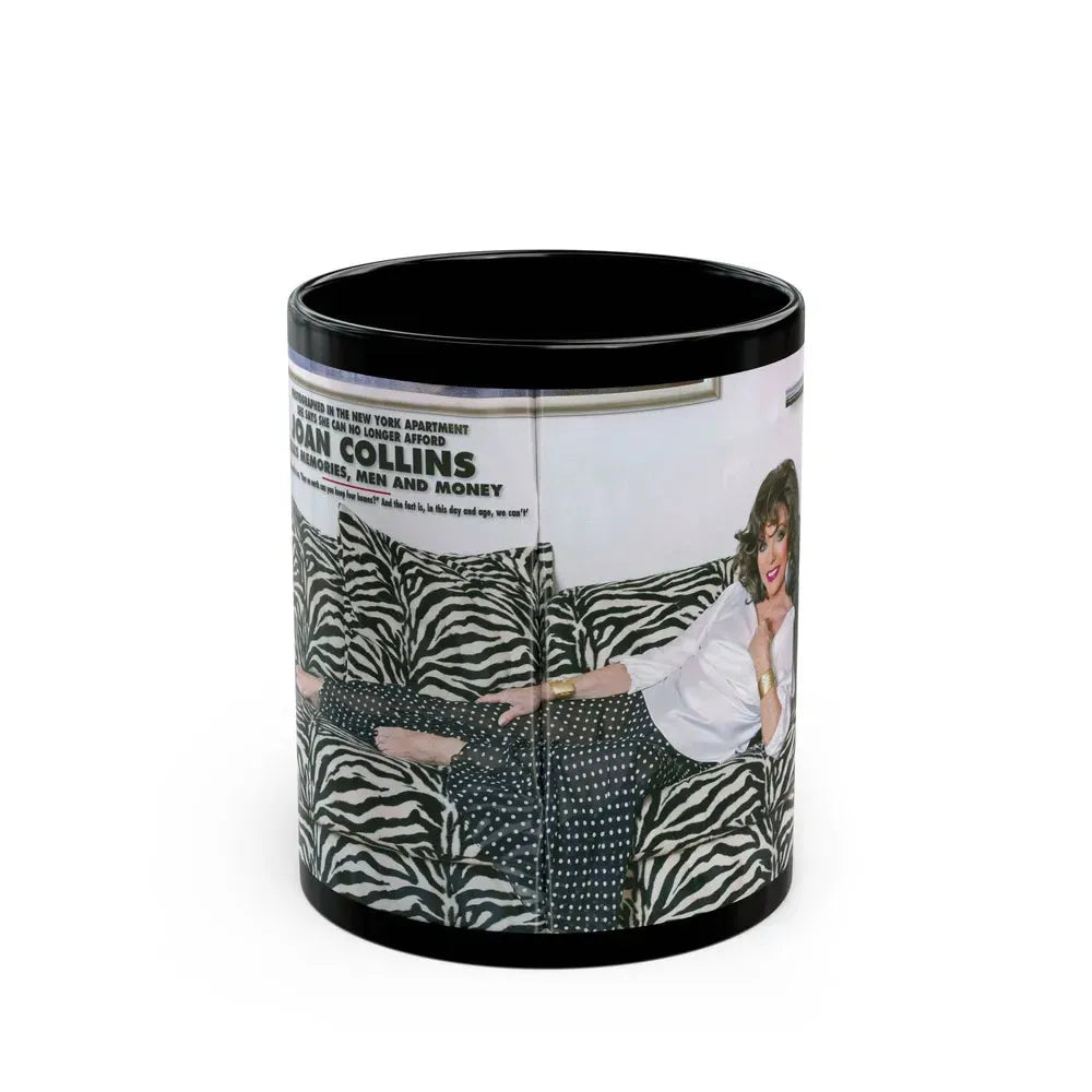 Joan Collins #472 (Vintage Female Icon) Black Coffee Mug 11oz - Go Mug Yourself