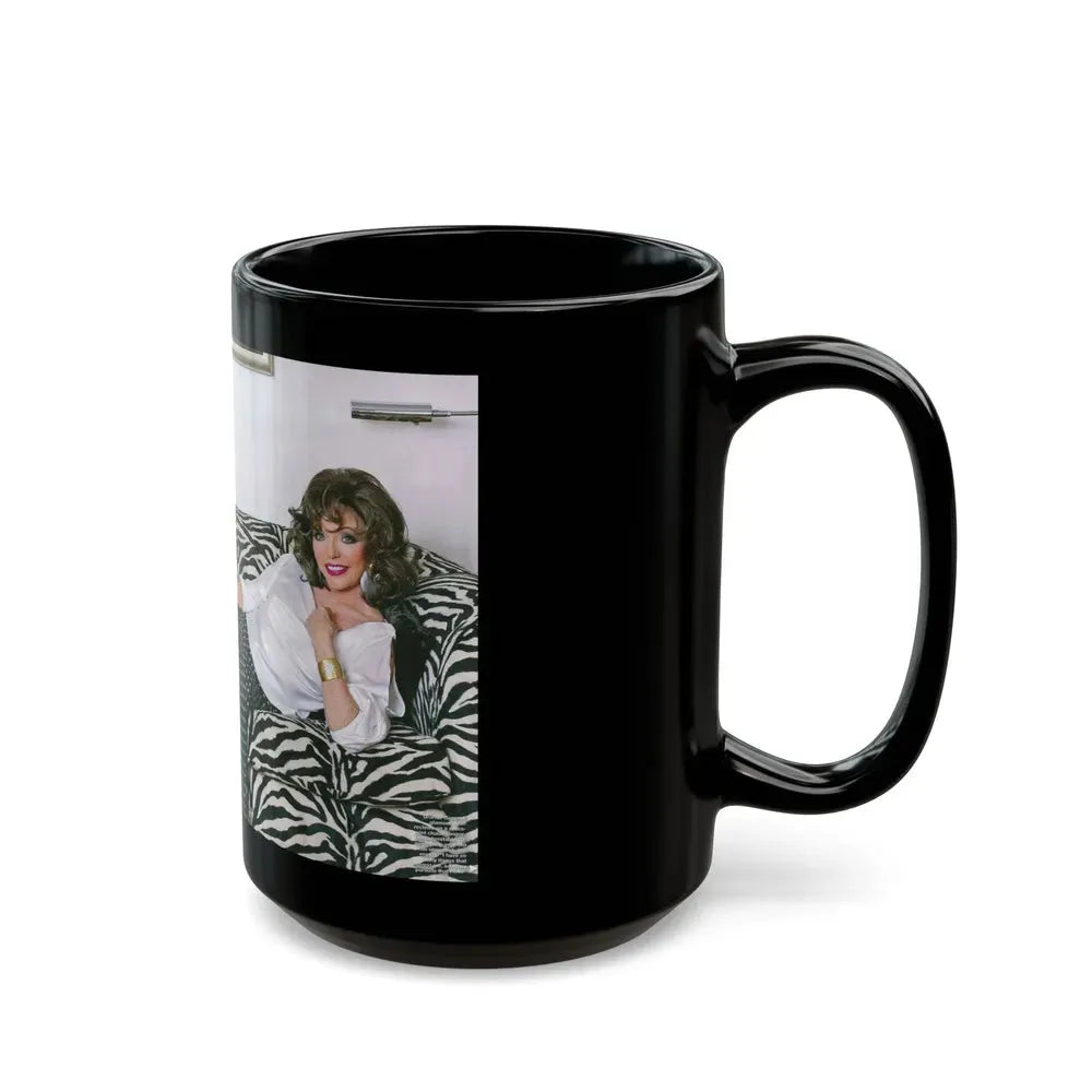 Joan Collins #472 (Vintage Female Icon) Black Coffee Mug - Go Mug Yourself