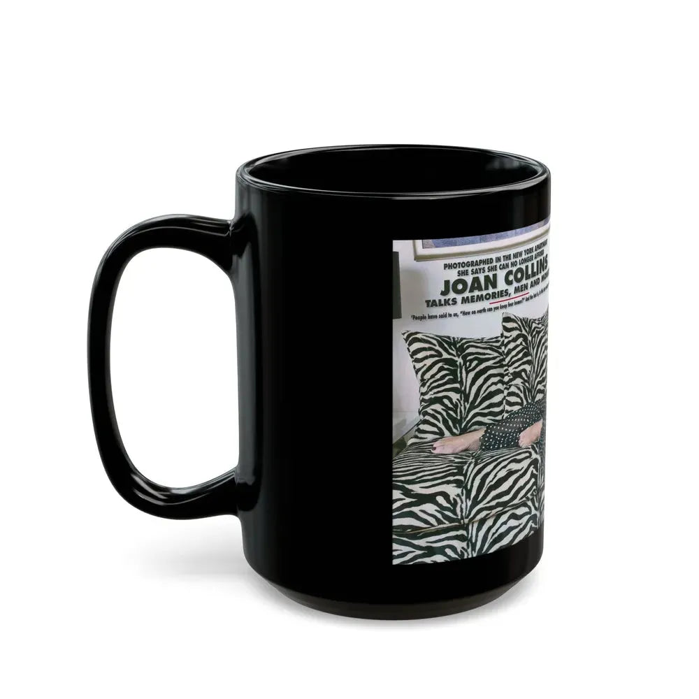 Joan Collins #472 (Vintage Female Icon) Black Coffee Mug - Go Mug Yourself