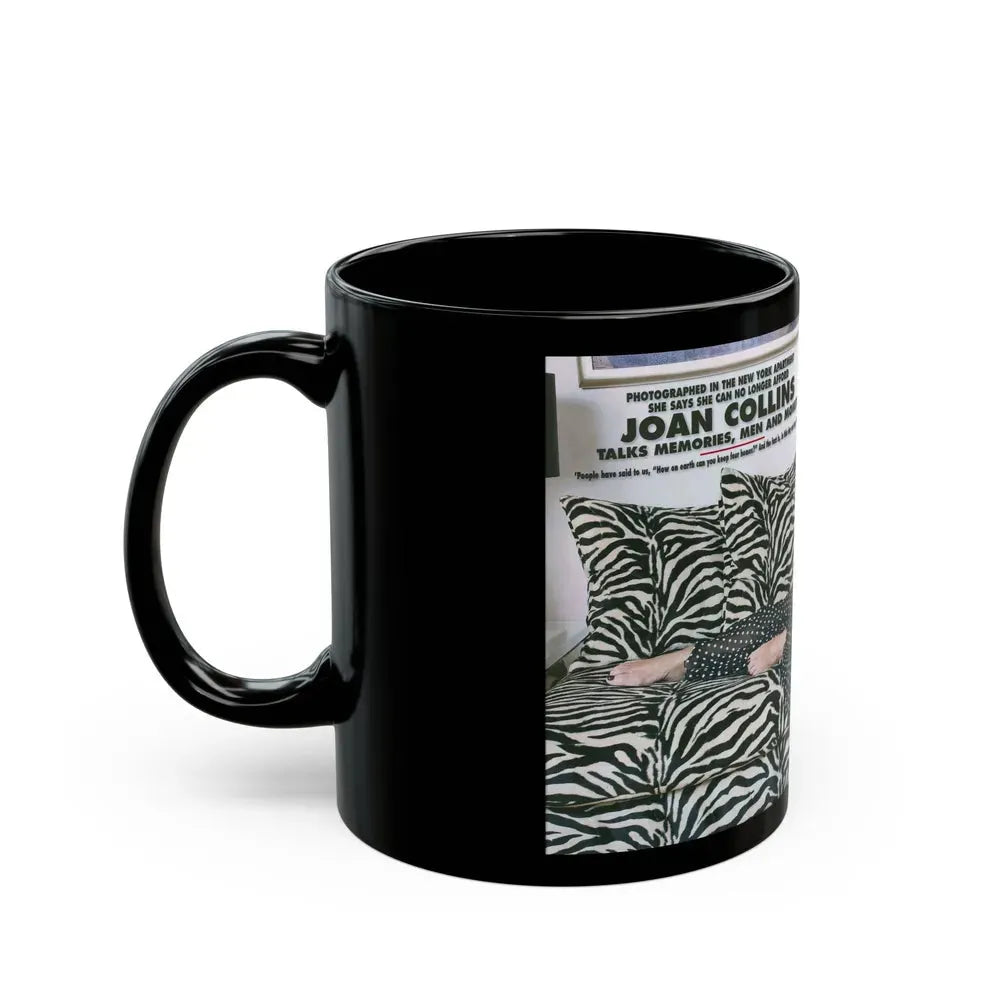 Joan Collins #472 (Vintage Female Icon) Black Coffee Mug - Go Mug Yourself