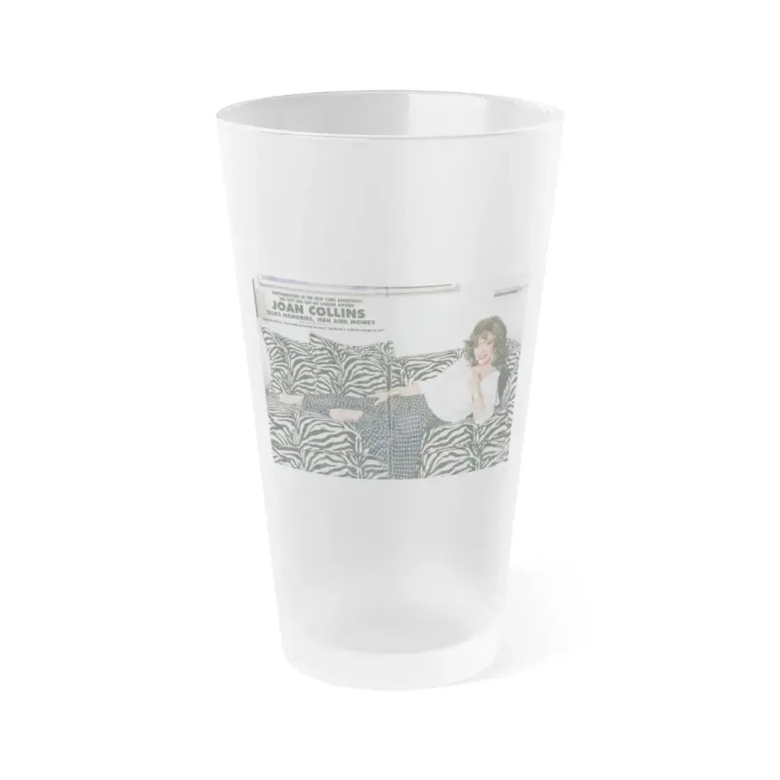 Joan Collins #472 (Vintage Female Icon) Frosted Pint Glass 16oz 16oz Frosted - Go Mug Yourself