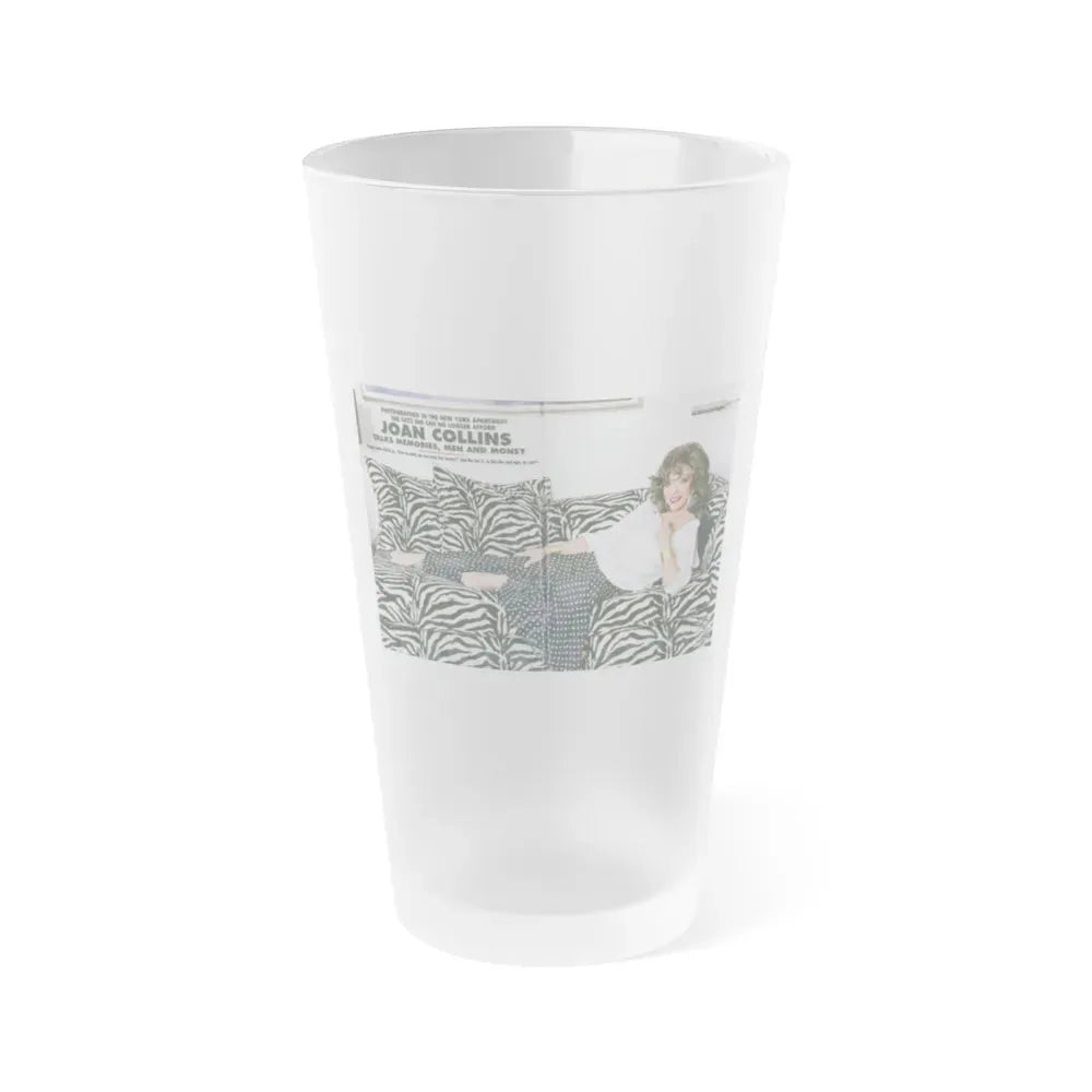 Joan Collins #472 (Vintage Female Icon) Frosted Pint Glass 16oz 16oz Frosted - Go Mug Yourself
