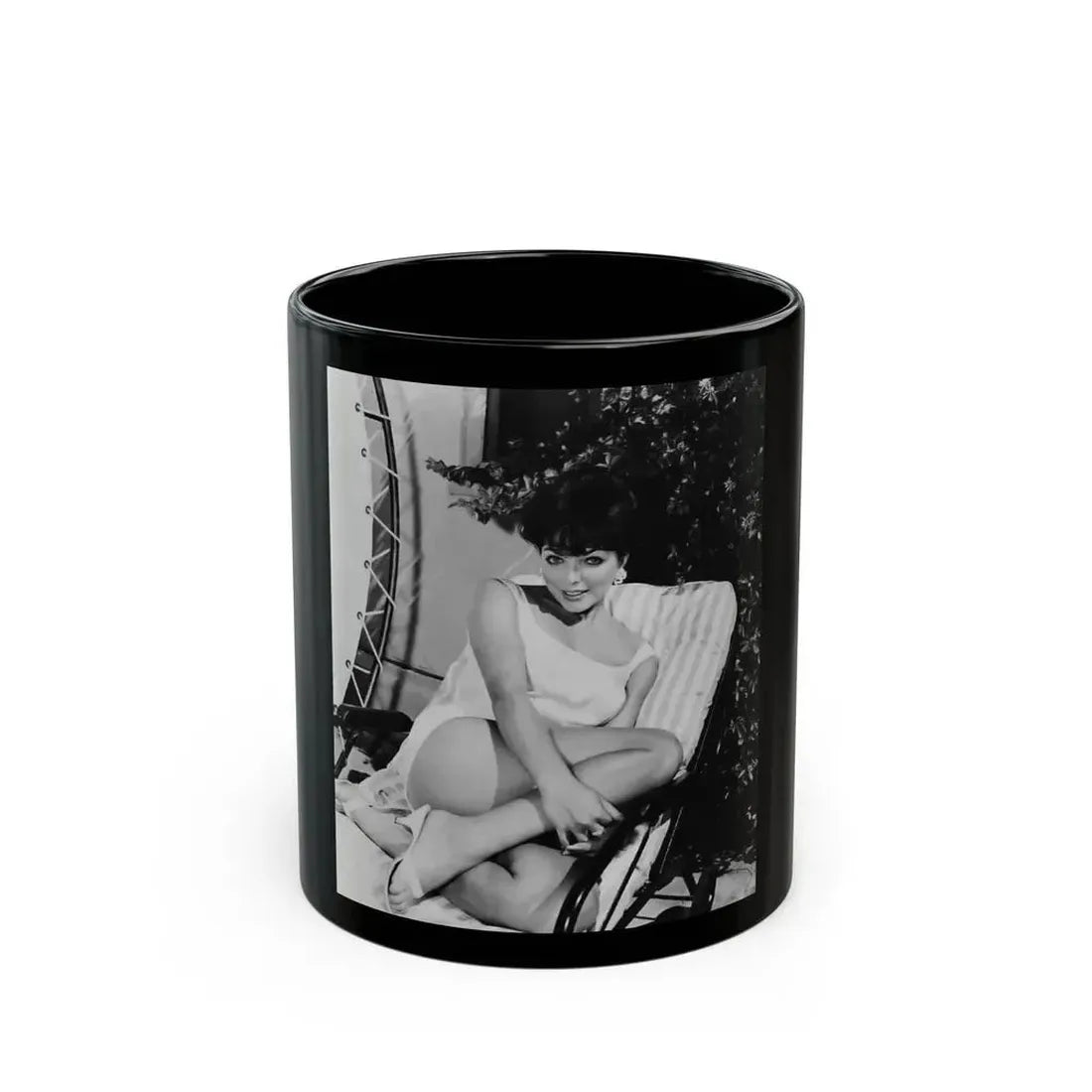 Joan Collins #477 (Vintage Female Icon) Black Coffee Mug 11oz - Go Mug Yourself