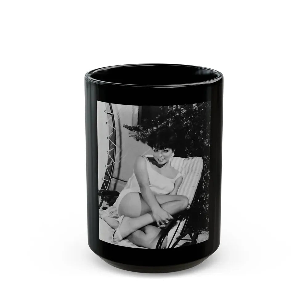 Joan Collins #477 (Vintage Female Icon) Black Coffee Mug 15oz - Go Mug Yourself